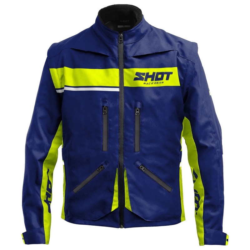 Chaqueta de moto Shot Contact Assault 2.0 azul-amarillo fluo