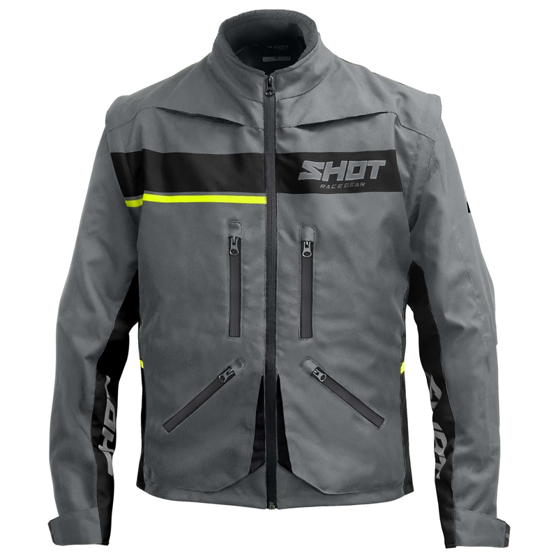 Chaqueta de moto Shot Contact Assault 2.0 gris-amarillo fluo