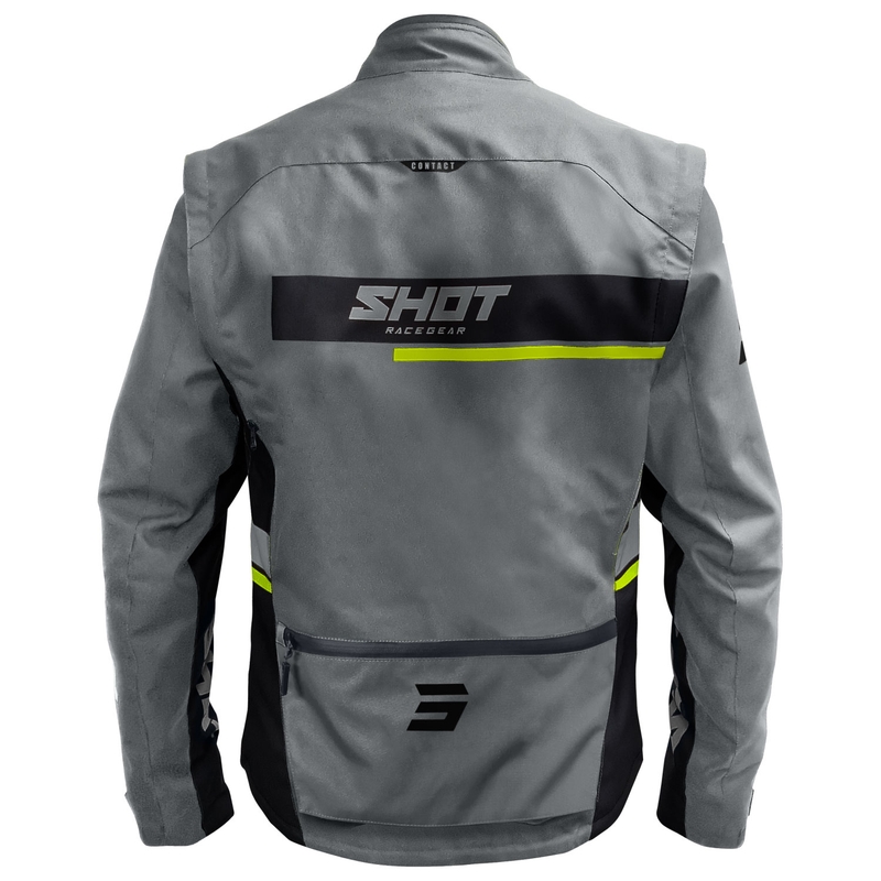 Chaqueta de moto Shot Contact Assault 2.0 gris-amarillo fluo