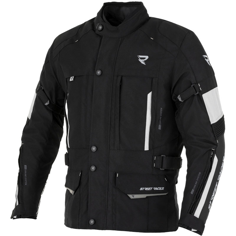 Chaqueta de moto Street Racer Hilax negro-gris