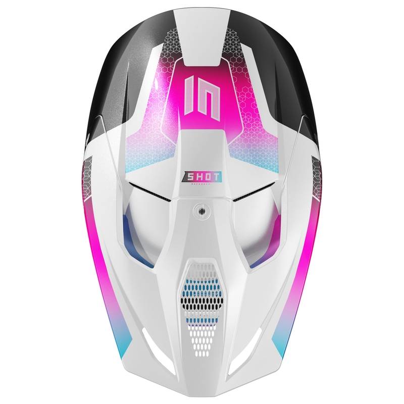 Shot Casco motocross Furious Phaser infantil negro-azul-rosa