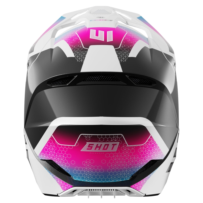Shot Casco motocross Furious Phaser infantil negro-azul-rosa