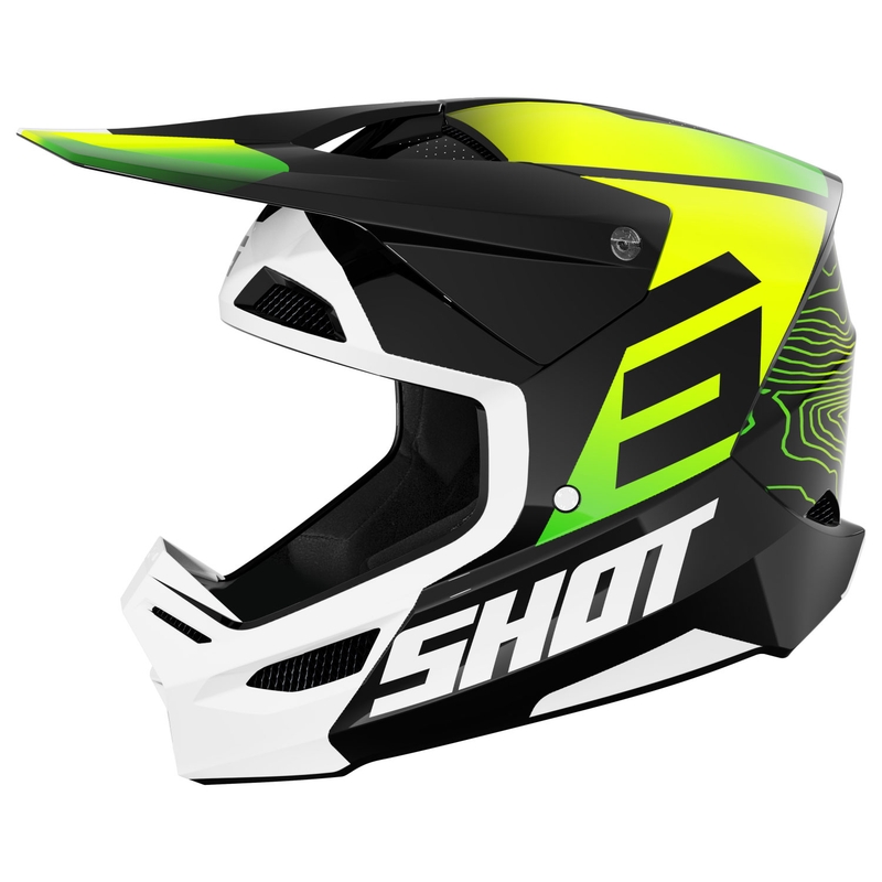 Casco motocross infantil Shot Furious Apex amarillo fluo