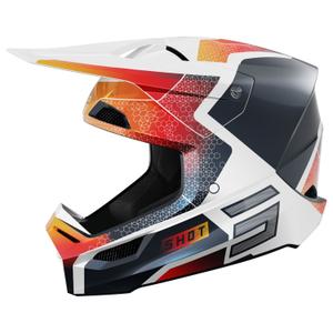 Casco motocross infantil Shot Furious Phaser azul-rojo
