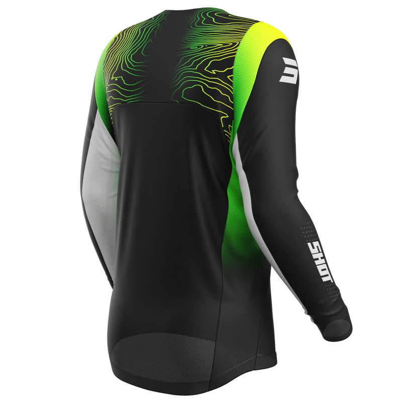 Camiseta motocross infantil Shot Contact Apex amarillo fluo
