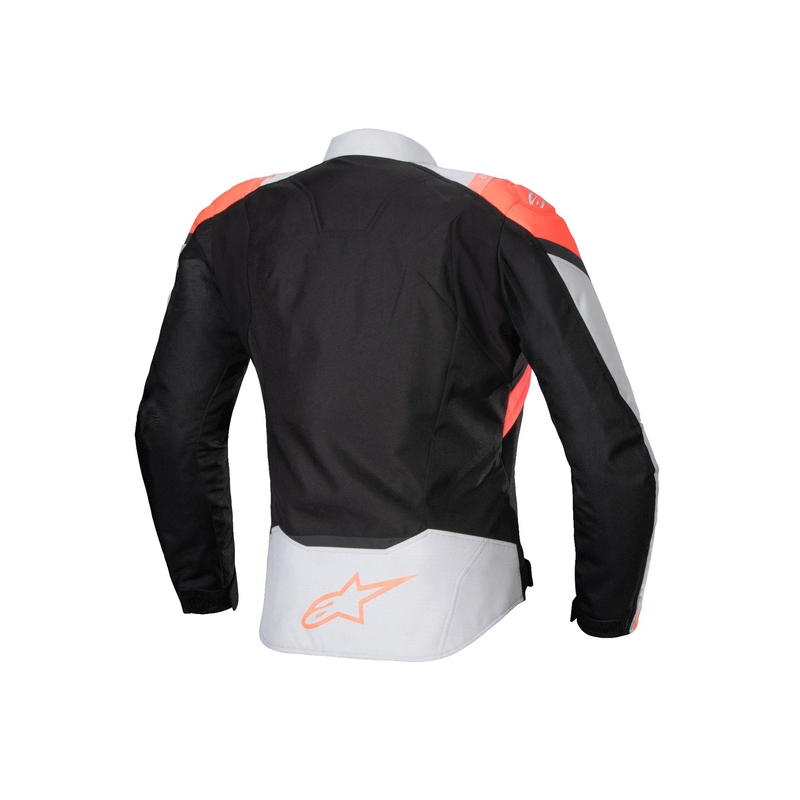 Chaqueta de moto mujer Alpinestars Stella T-Jaws 4 Waterproof negro-gris-rojo fluo