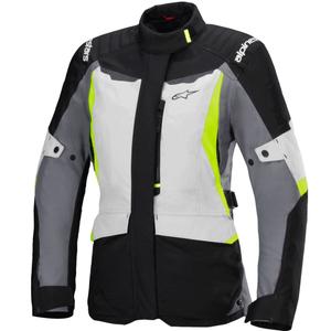 Chaqueta de moto mujer Alpinestars Stella ST-1 Waterproof gris-negro-amarillo fluo