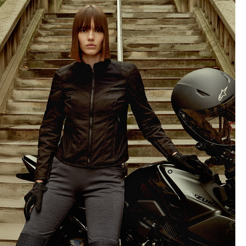Chaqueta de Moto Alpinestars Stella Isla Resistente al Agua Mujer Negro-Negro