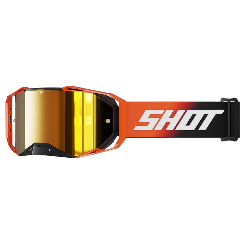 Gafas de motocross Shot Lite Naranja sólido con plexiglás iridio naranja