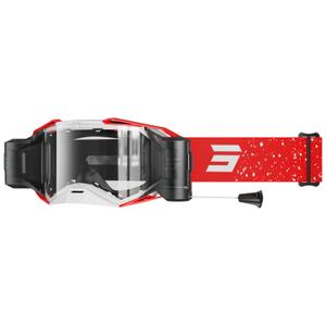 Gafas de motocross Shot Lite Roll-Off Mist rojo con plexiglás transparente