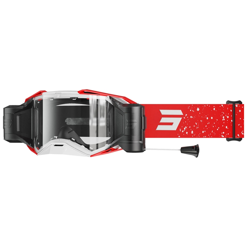 Gafas de motocross Shot Lite Roll-Off Mist rojo con plexiglás transparente
