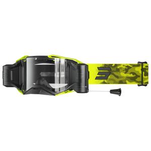 Gafas de motocross Shot Lite Roll-Off Patrol amarillo fluo con plexiglás transparente