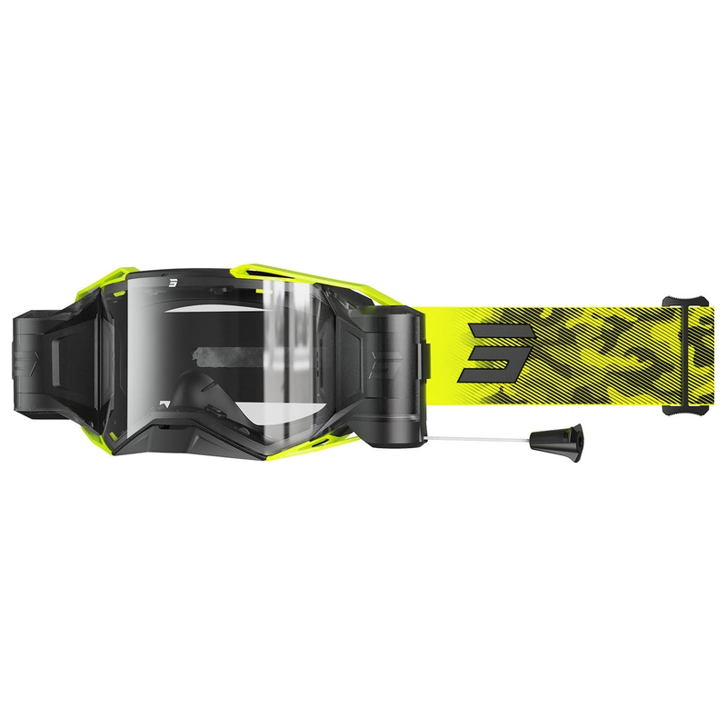Gafas de motocross Shot Lite Roll-Off Patrol amarillo fluo con plexiglás transparente