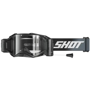 Shot Lite Roll-Off Gafas de motocross en negro sólido con plexiglás transparente