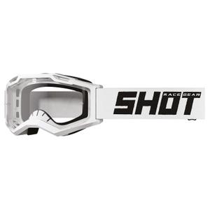 Gafas de motocross para niños Shot Rocket Kid 2.0 blanco sólido con plexiglás transparente