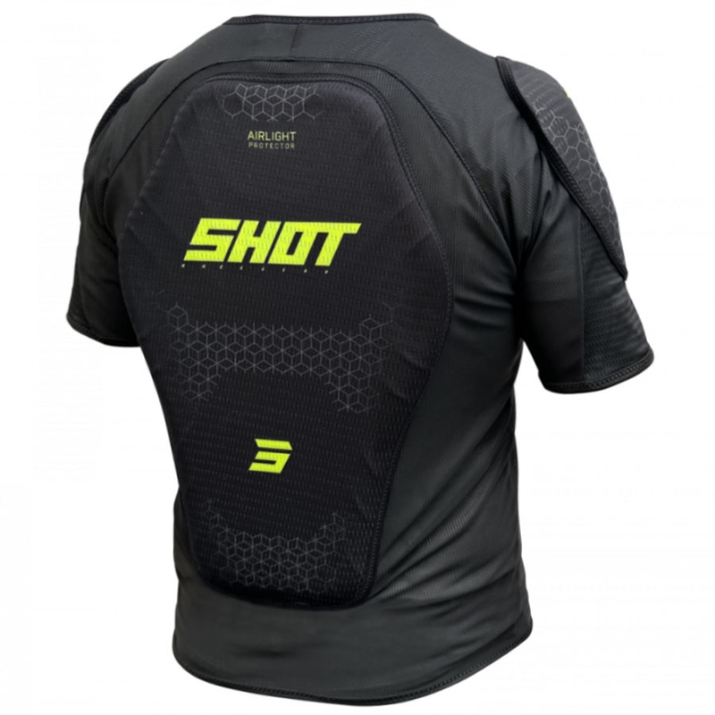 Protector corporal infantil Shot Airlight T-Shirt negro-amarillo fluo