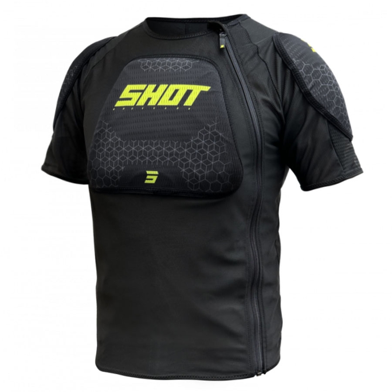 Protector corporal infantil Shot Airlight T-Shirt negro-amarillo fluo