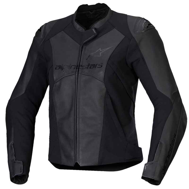 Chaqueta de Moto de Cuero Alpinestars Stella Faster 3 Mujer Negro-Negro