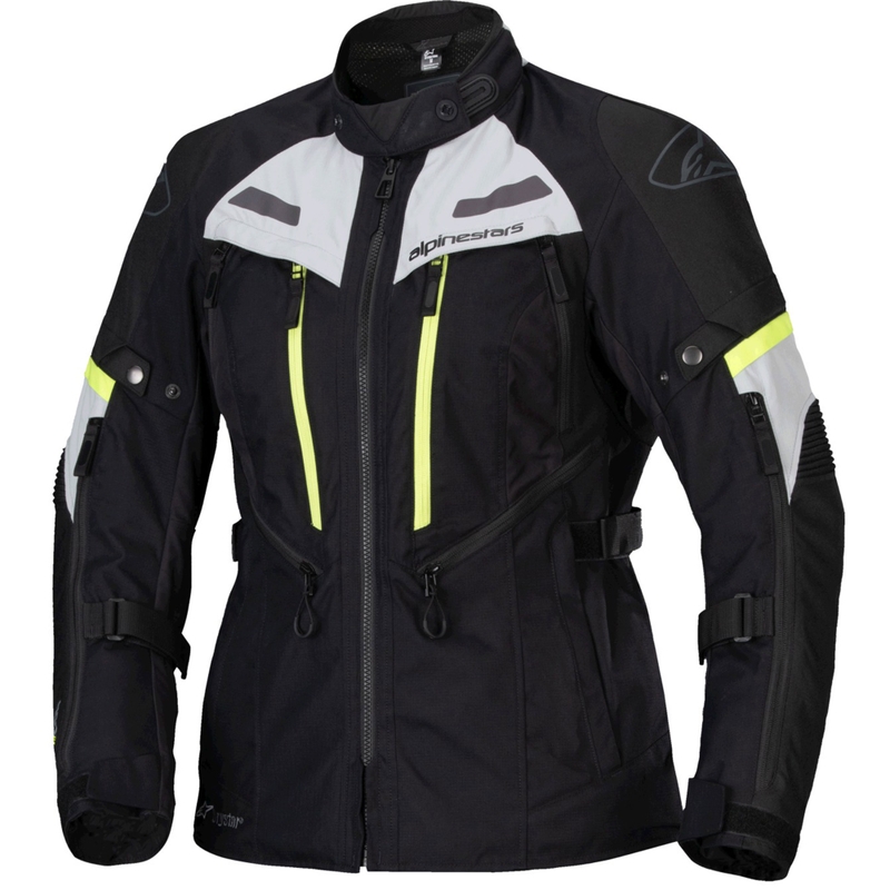 Chaqueta de moto mujer Alpinestars Stella Bogota PRO Drystar negro-gris-amarillo fluo