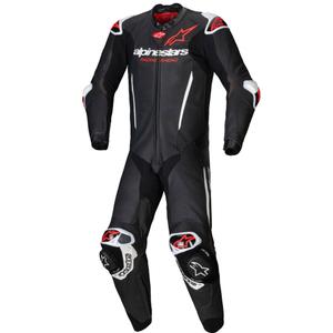 Mono de moto Alpinestars GP-R7 Tech-Air ready/compatible de una pieza de cuero negro-blanco-rojo fluo