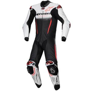 Mono de cuero Alpinestars GP-R7 Tech-Air Ready/Compatible Blanco-Negro-Rojo Fluo