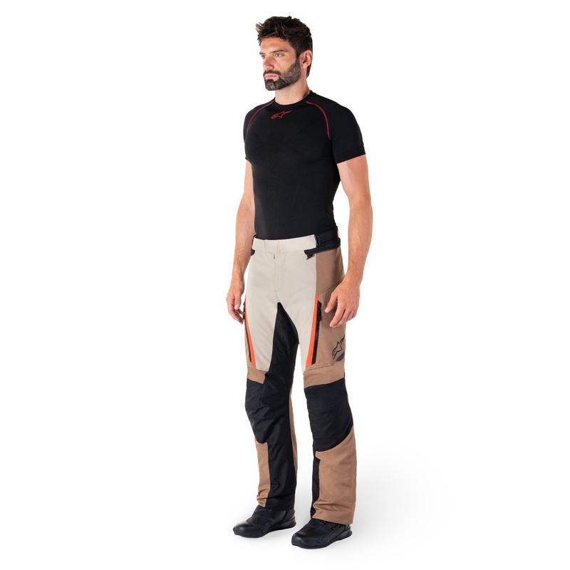 Pantalón moto Alpinestars ST-1 Waterproof caqui-arena-negro-rojo fluo