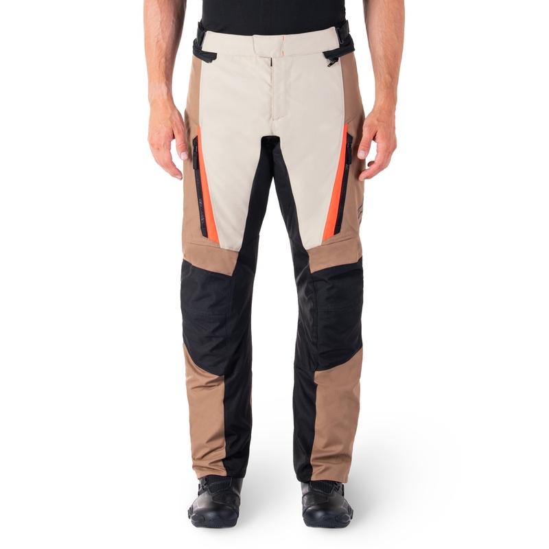 Pantalón moto Alpinestars ST-1 Waterproof caqui-arena-negro-rojo fluo