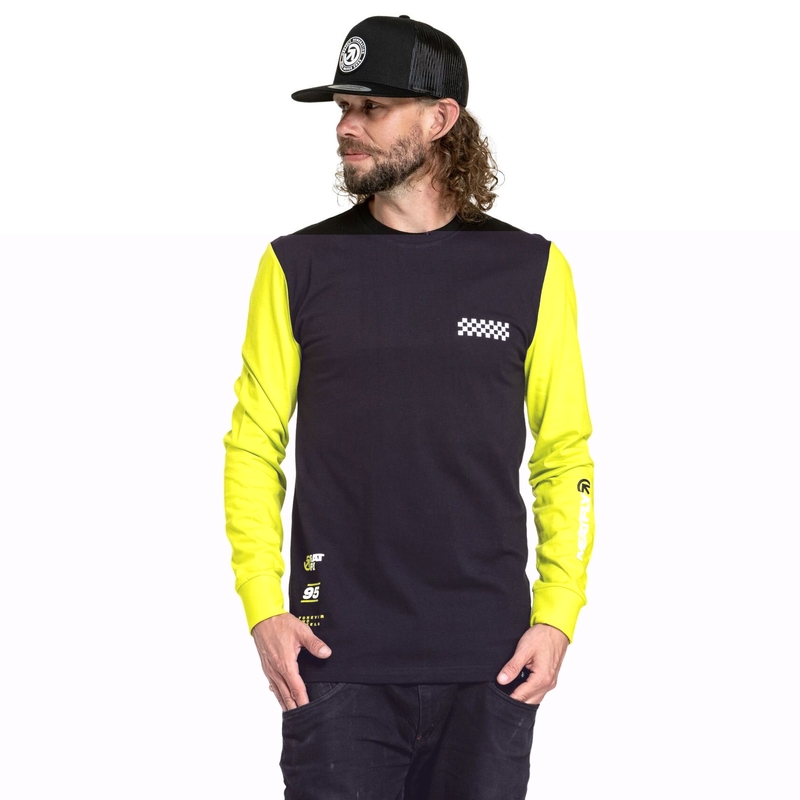 Camiseta manga larga Meatfly Appex fluo amarillo-negro