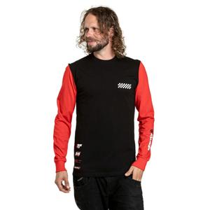 Camiseta Meatfly Appex manga larga negro-rojo