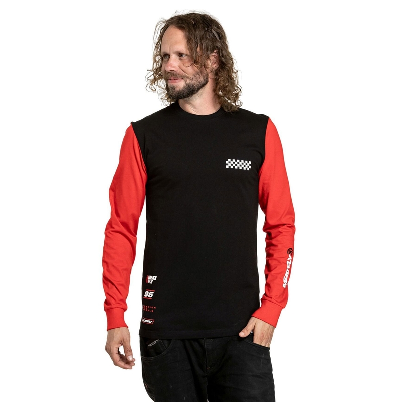 Camiseta Meatfly Appex manga larga negro-rojo