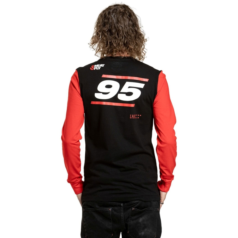 Camiseta Meatfly Appex manga larga negro-rojo