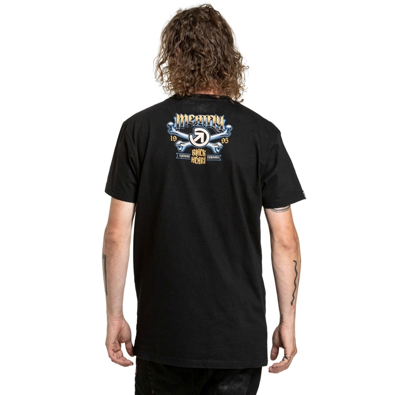 Camiseta Meatfly Whiskey Crossbones negra