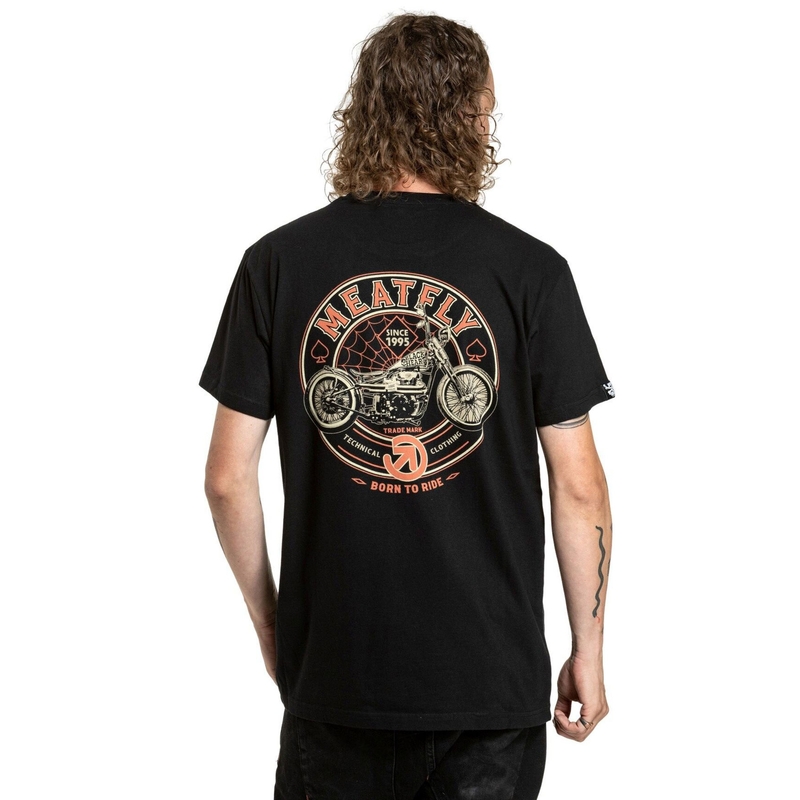 camiseta Meatfly Born To Ride negro