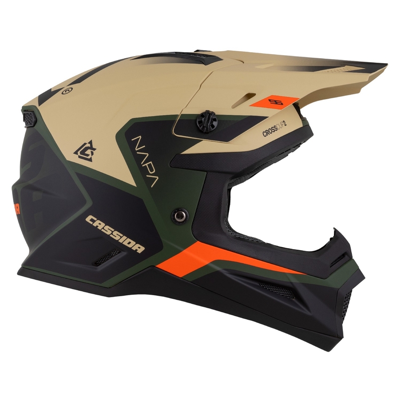 Casco de motocross Cassida Cross Cup 2 Napa mate arena-verde-naranja-negro