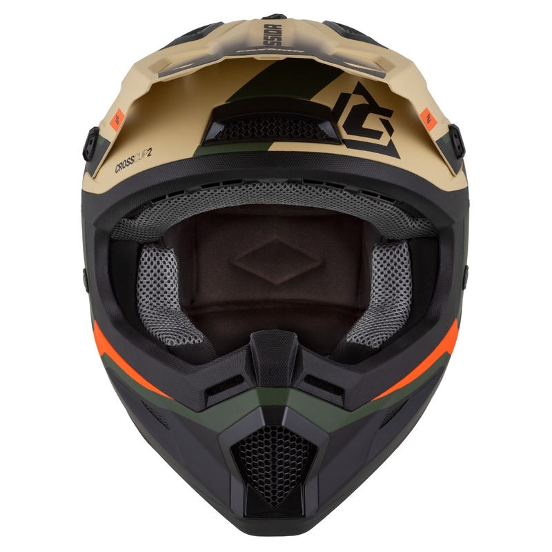 Casco de motocross Cassida Cross Cup 2 Napa mate arena-verde-naranja-negro