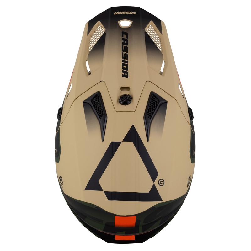 Casco de motocross Cassida Cross Cup 2 Napa mate arena-verde-naranja-negro