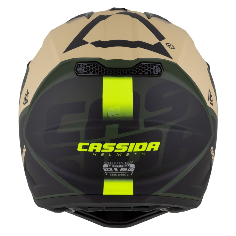 Casco de motocross Cassida Cross Cup 2 Napa arena mate-verde-amarillo fluo-negro