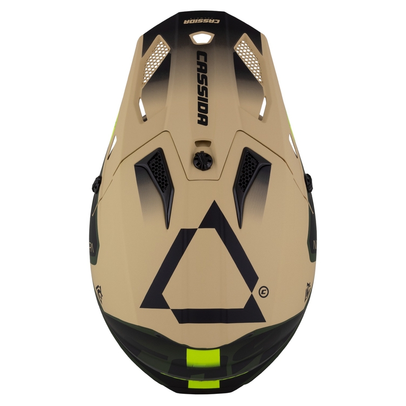 Casco de motocross Cassida Cross Cup 2 Napa arena mate-verde-amarillo fluo-negro