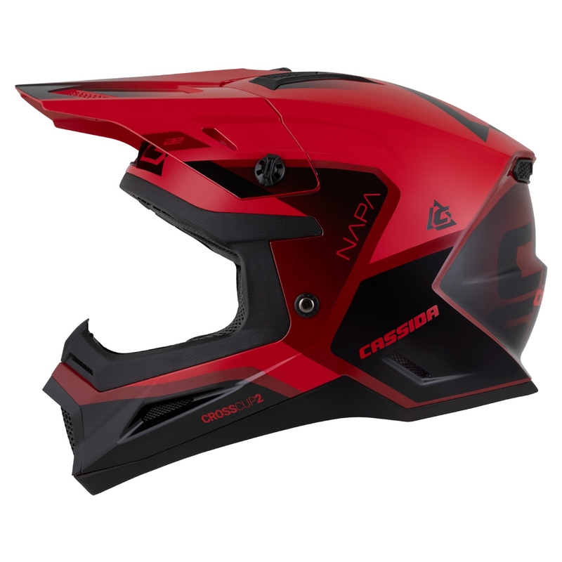 Cassida Cross Cup 2 Casco de Moto Motocross Napa Rojo Perla-Morado-Negro
