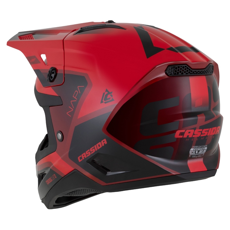 Cassida Cross Cup 2 Casco de Moto Motocross Napa Rojo Perla-Morado-Negro