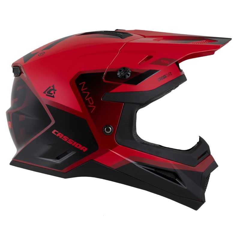 Cassida Cross Cup 2 Casco de Moto Motocross Napa Rojo Perla-Morado-Negro