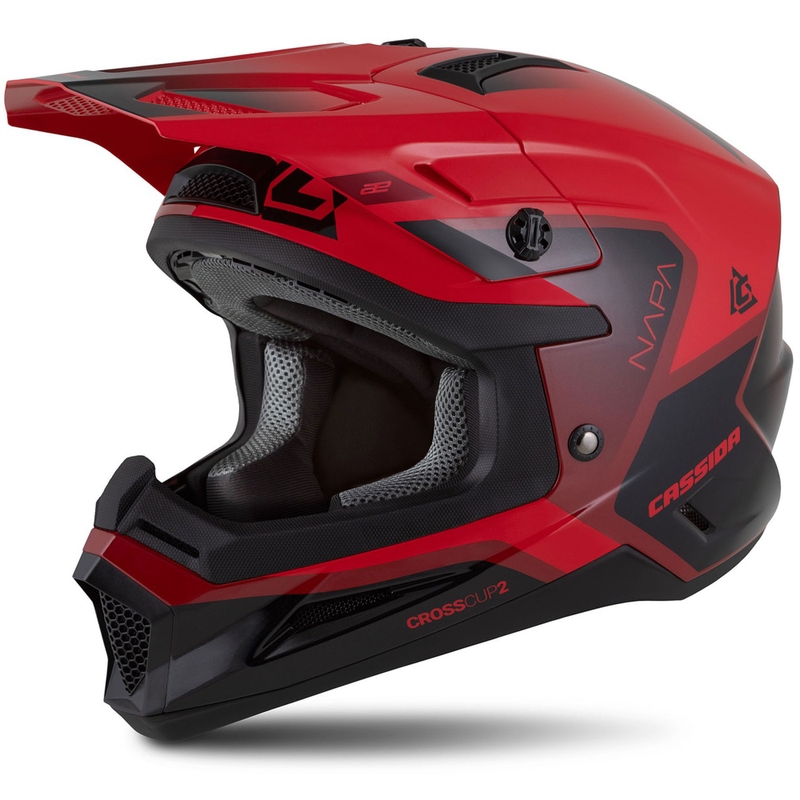 Cassida Cross Cup 2 Casco de Moto Motocross Napa Rojo Perla-Morado-Negro