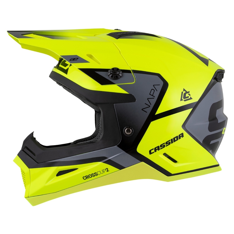 Casco de motocross Cassida Cross Cup 2 Napa amarillo fluo-negro-gris perla