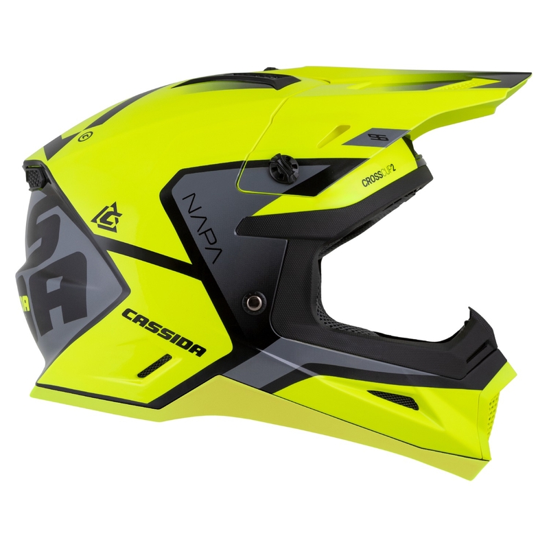 Casco de motocross Cassida Cross Cup 2 Napa amarillo fluo-negro-gris perla