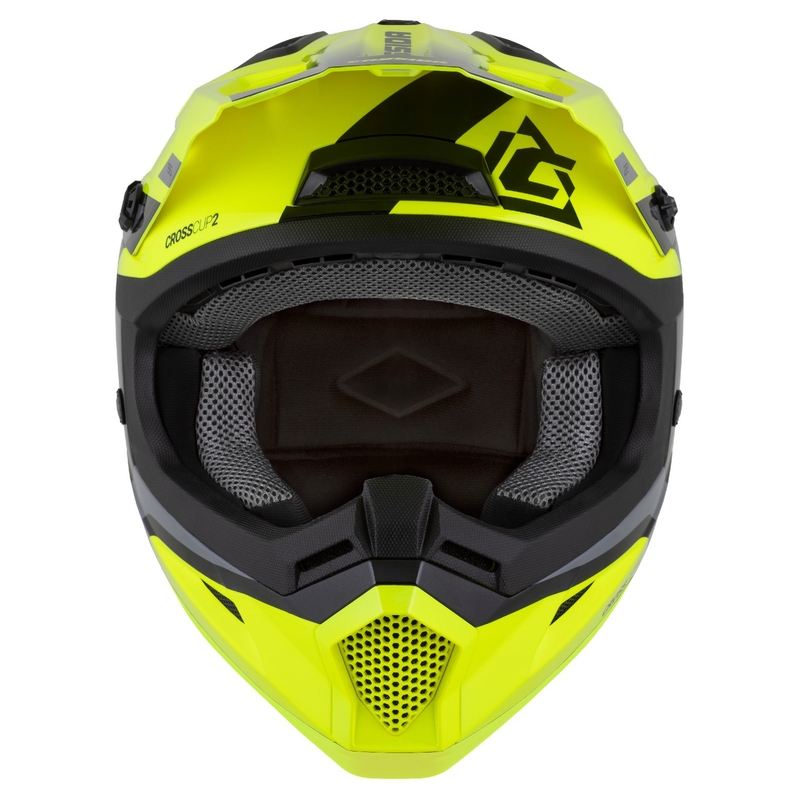 Casco de motocross Cassida Cross Cup 2 Napa amarillo fluo-negro-gris perla