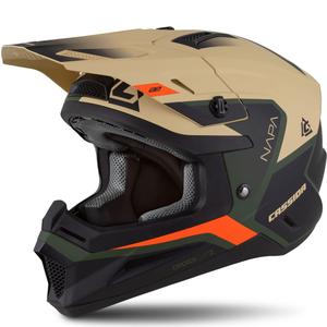 Casco de Moto Motocross Infantil Cassida Cross Cup 2 Napa Mate Arena-Verde-Naranja-Negro