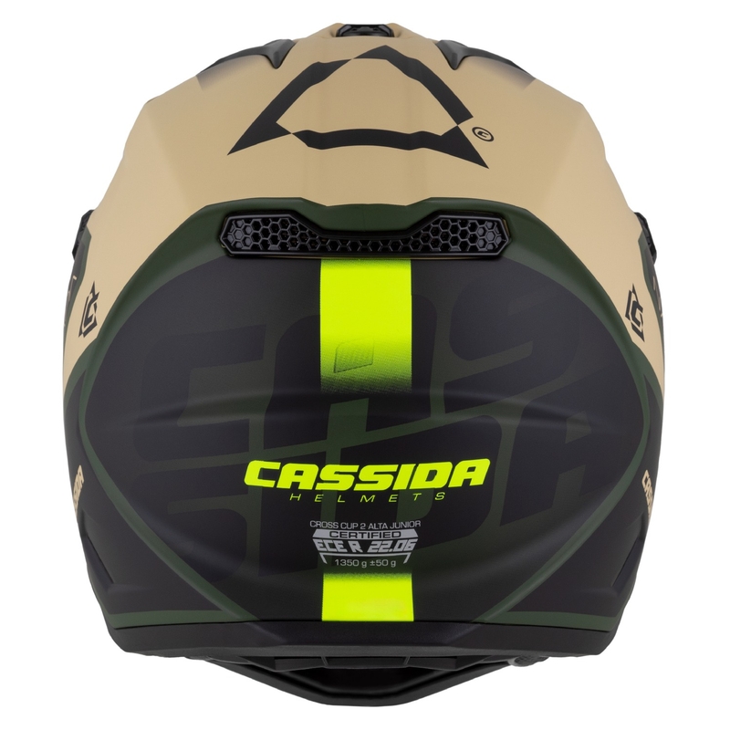 Casco de Moto Motocross Infantil Cassida Cross Cup 2 Napa Arena Mate-Verde-Amarillo Fluo-Negro