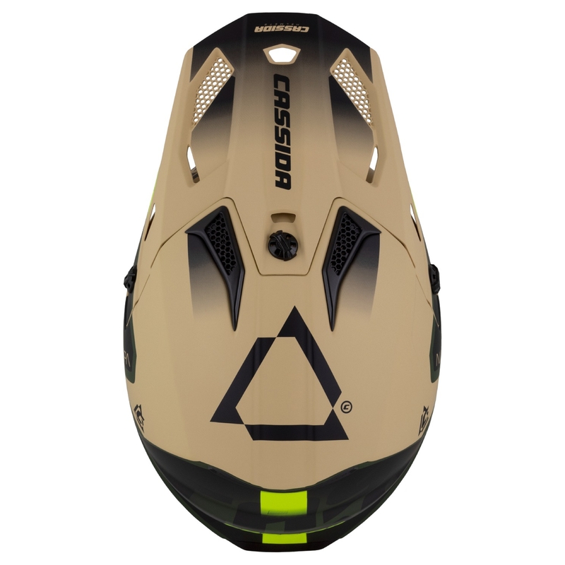 Casco de Moto Motocross Infantil Cassida Cross Cup 2 Napa Arena Mate-Verde-Amarillo Fluo-Negro