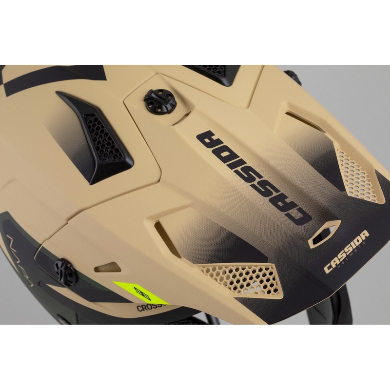 Casco de Moto Motocross Infantil Cassida Cross Cup 2 Napa Arena Mate-Verde-Amarillo Fluo-Negro