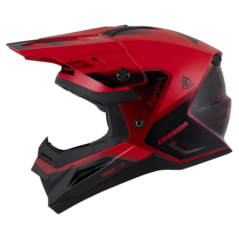 Casco de Moto Motocross Infantil Cassida Cross Cup 2 Napa Pearl Rojo-Morado-Negro